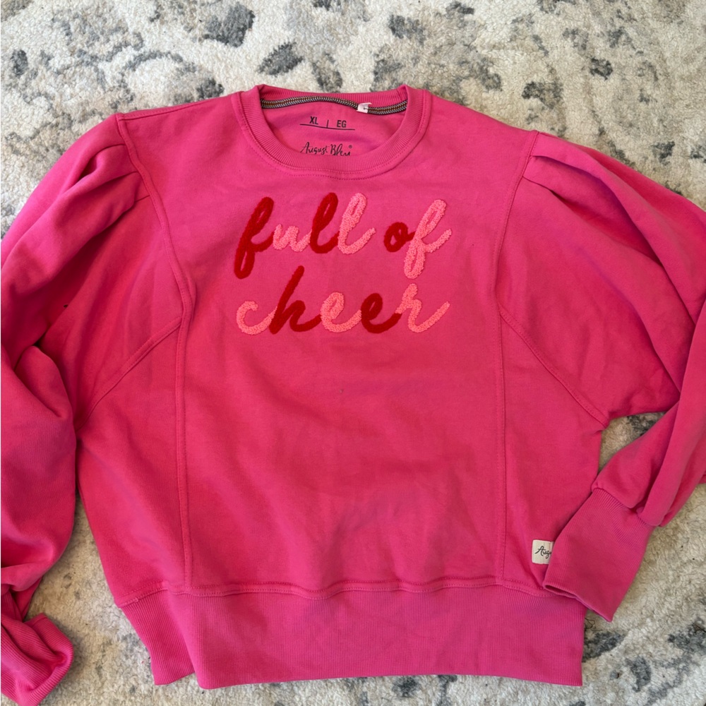 Pink 'Full of Cheer' Sweatshirt Size XL